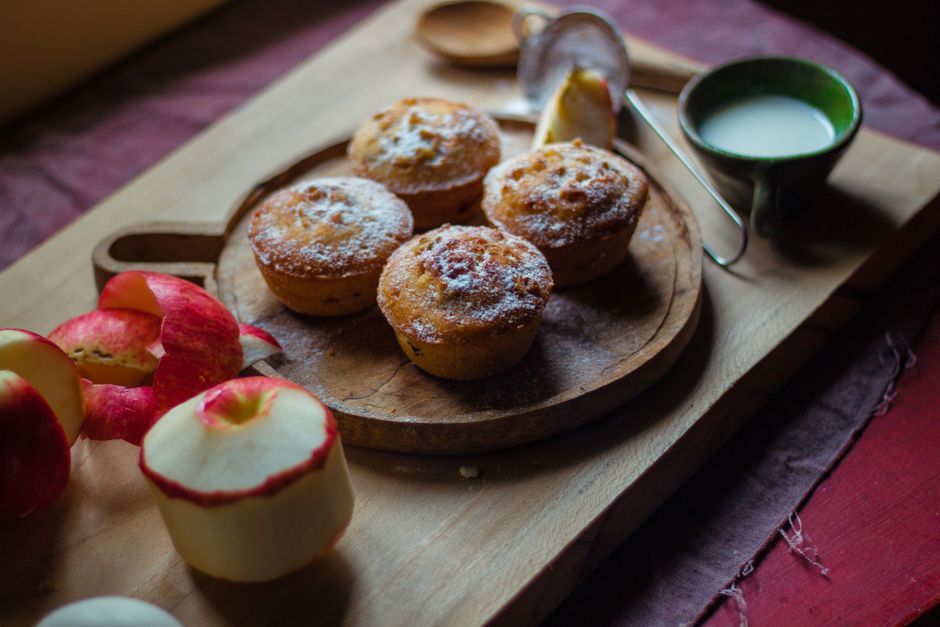 Muffins de manzana con yogur (sin azúcar añadido)
